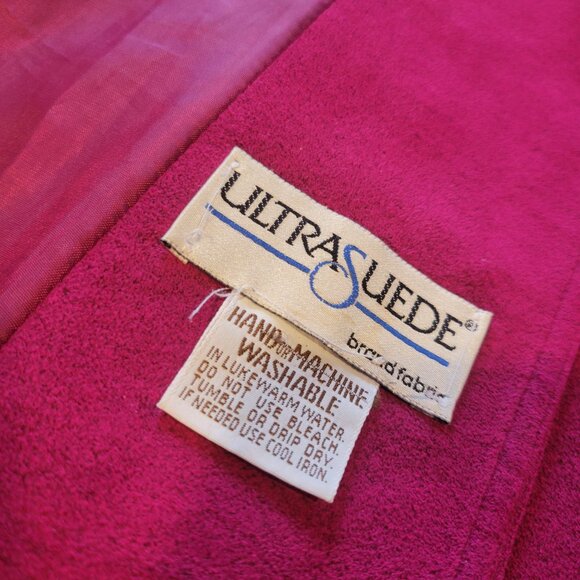 Vintage Union Made USA Lilli Ann Collections Raspberry Pink Ultra Suede Trench - Picture 6 of 8